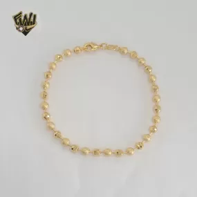 (1-0705-1) Gold Laminate - 4mm DC Balls Link Bracelet - BGF