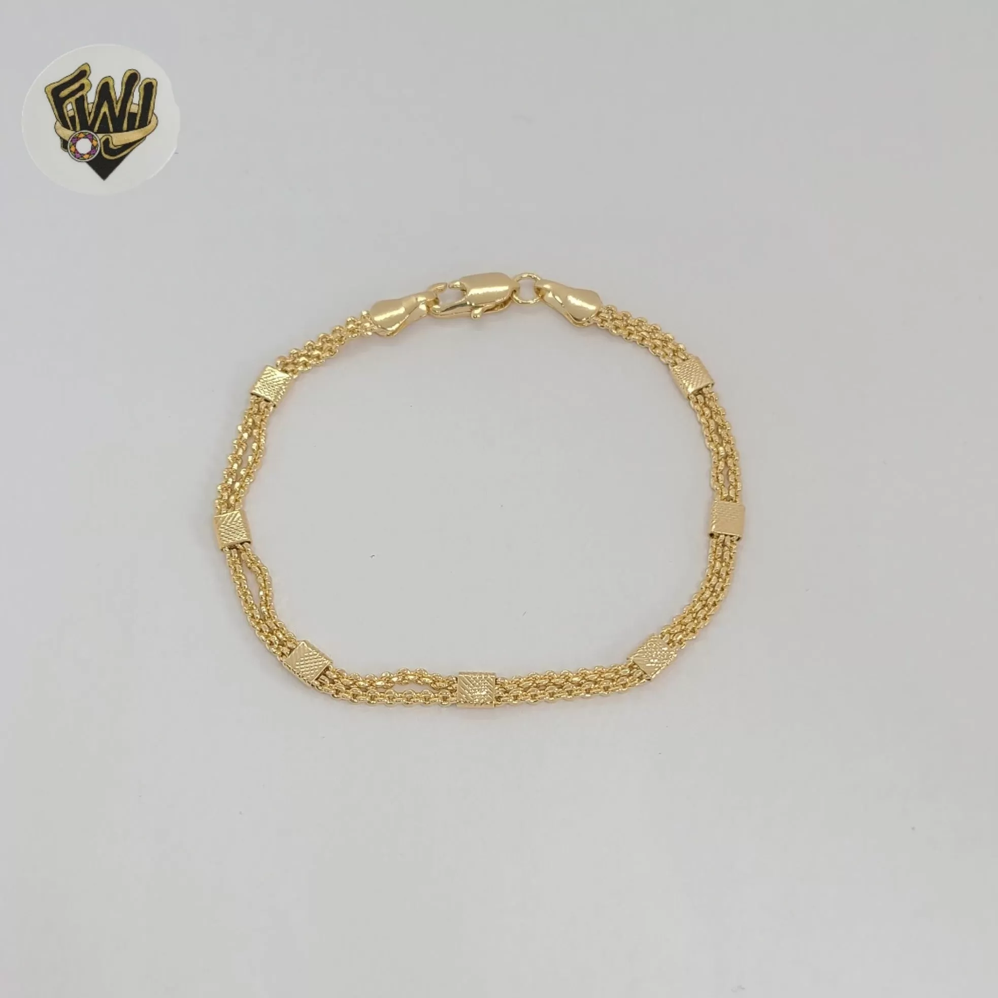 (1-0784) Gold Laminate - 4mm Double Link Bracelet - BGF