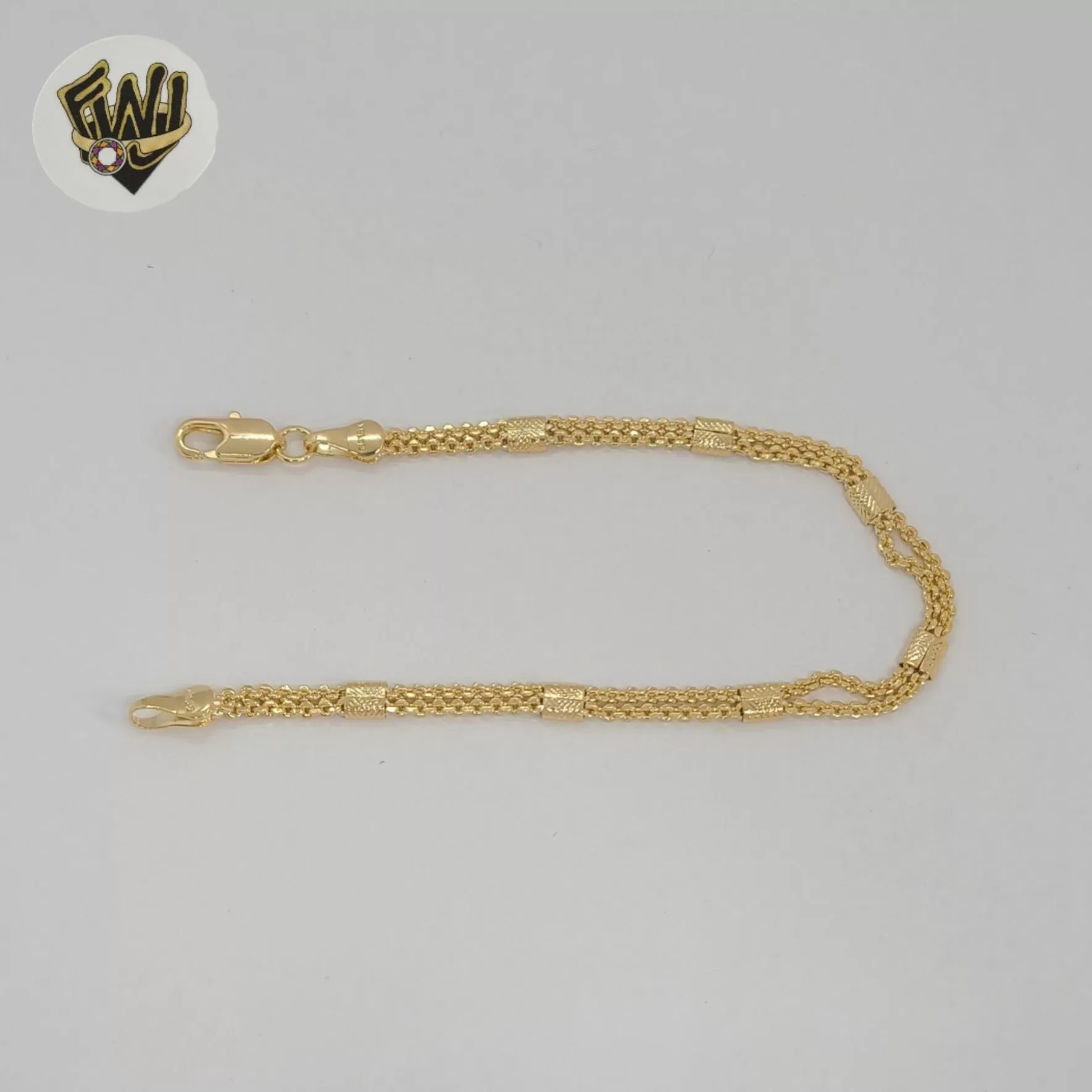 (1-0784) Gold Laminate - 4mm Double Link Bracelet - BGF