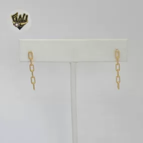 (1-1127-5) Gold Laminate - Paper clip Dangle Earrings - BGF