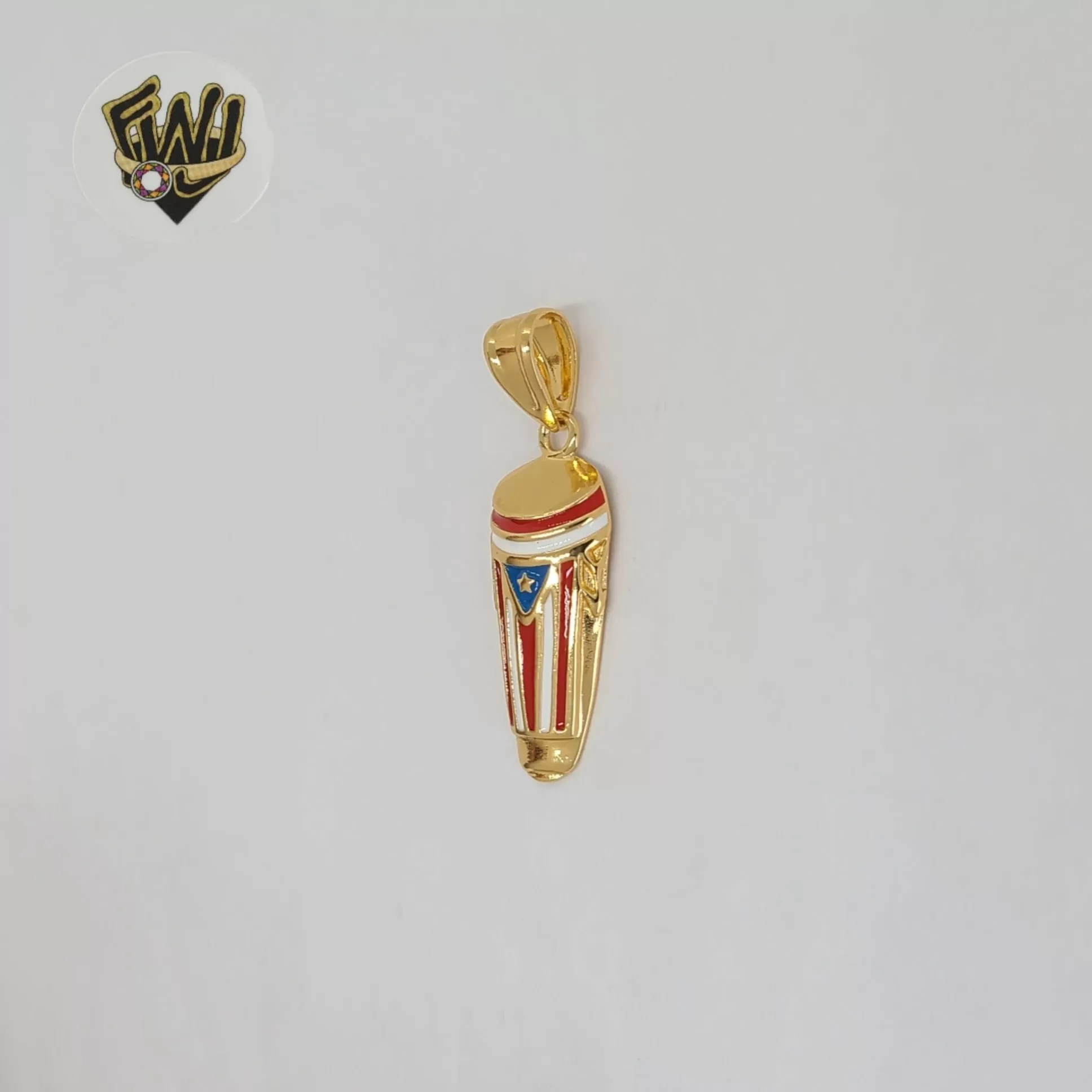 (1-2330-2) Gold Laminate - Flag Pendant - BGO