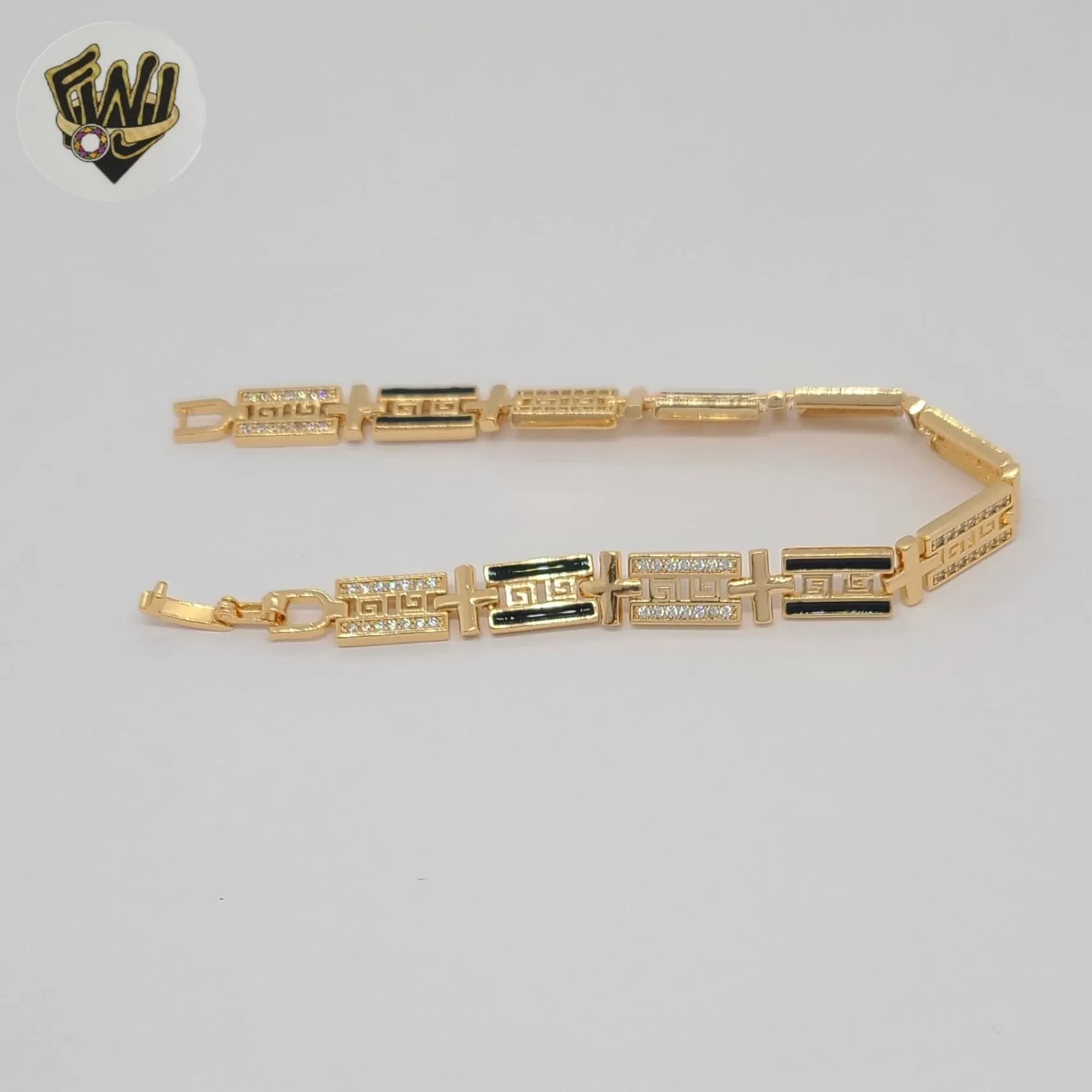 (1-60093) Gold Laminate - 7mm Greek Zircon Bracelet - BGO