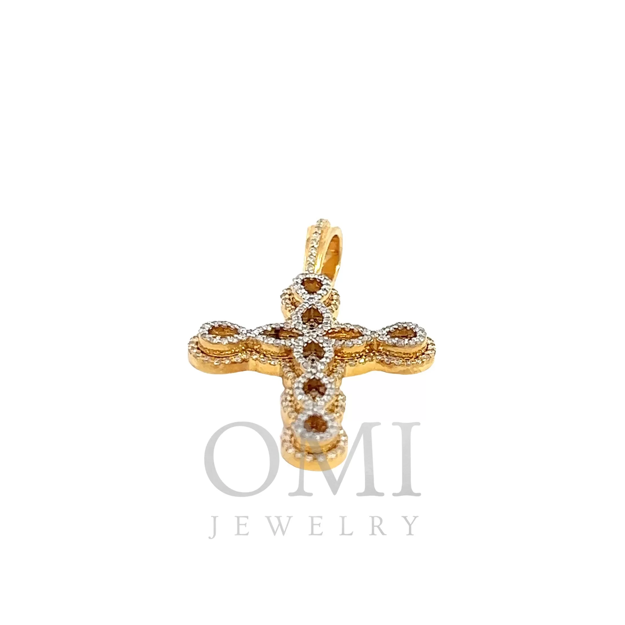 10K GOLD DIAMOND CROSS PENDANT 0.62 CT