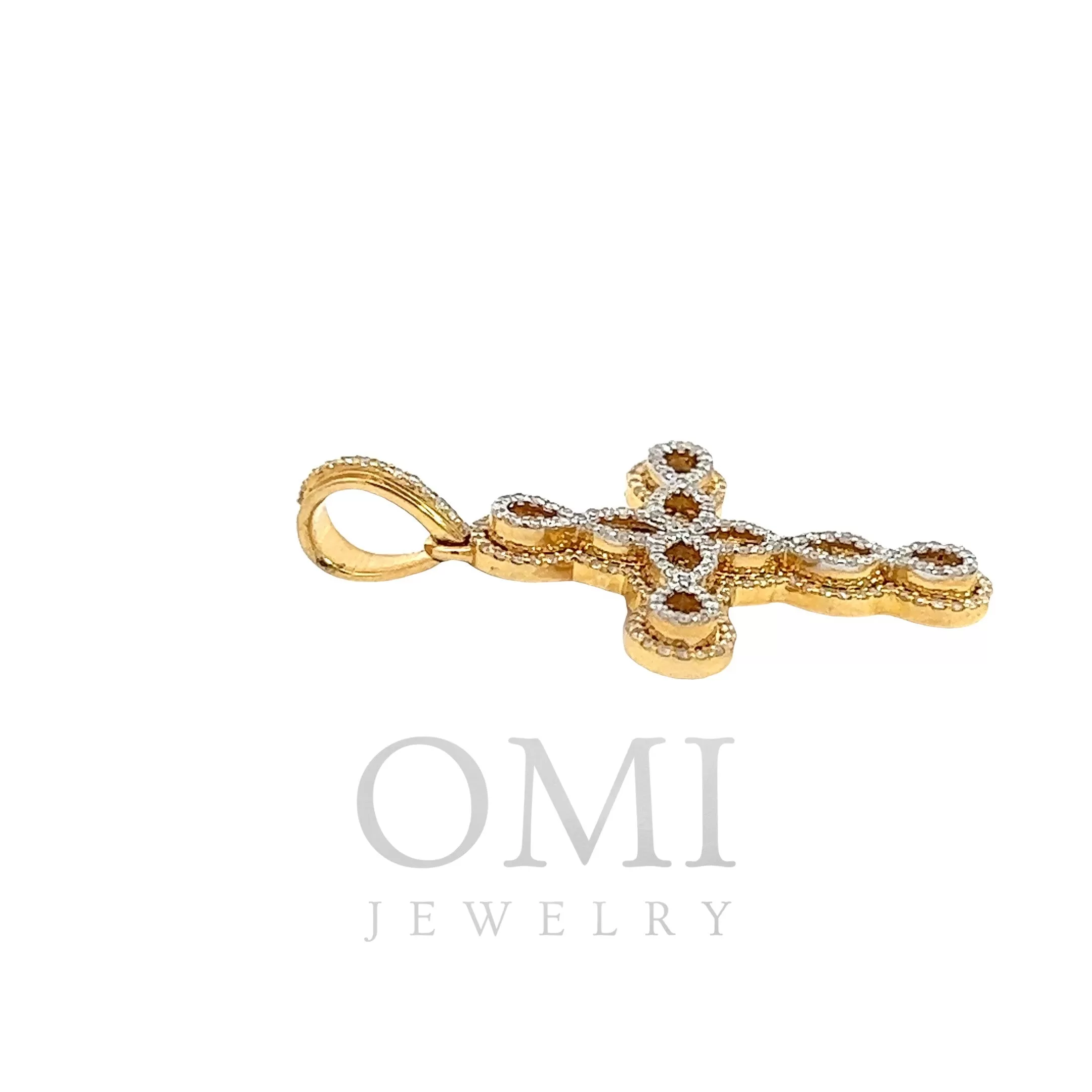 10K GOLD DIAMOND CROSS PENDANT 0.62 CT