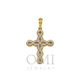 10K GOLD DIAMOND CROSS PENDANT 0.62 CT