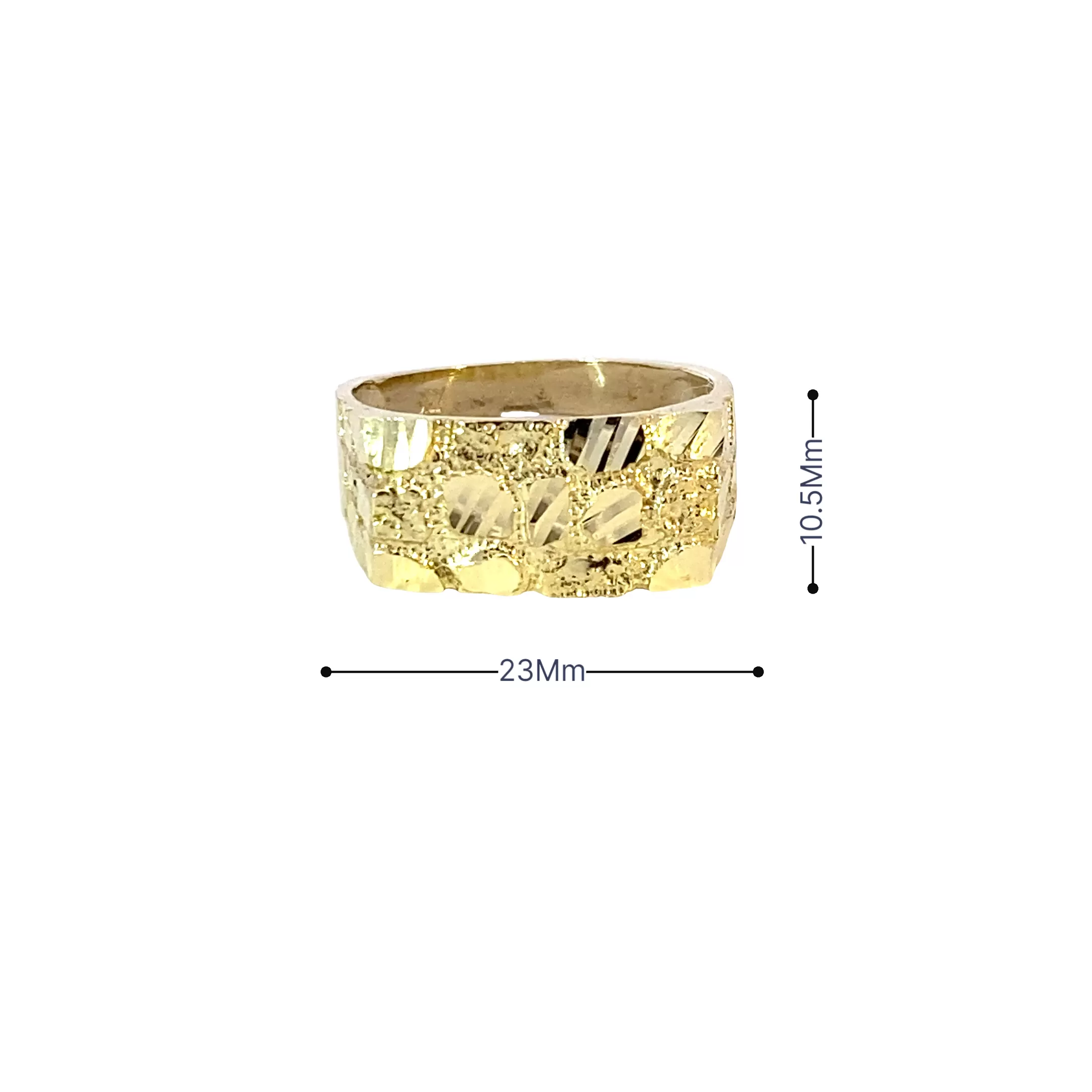 10k Gold Rectangular Shaped Nugget Ring 5.7 Grams