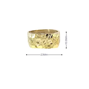 10k Gold Rectangular Shaped Nugget Ring 5.7 Grams