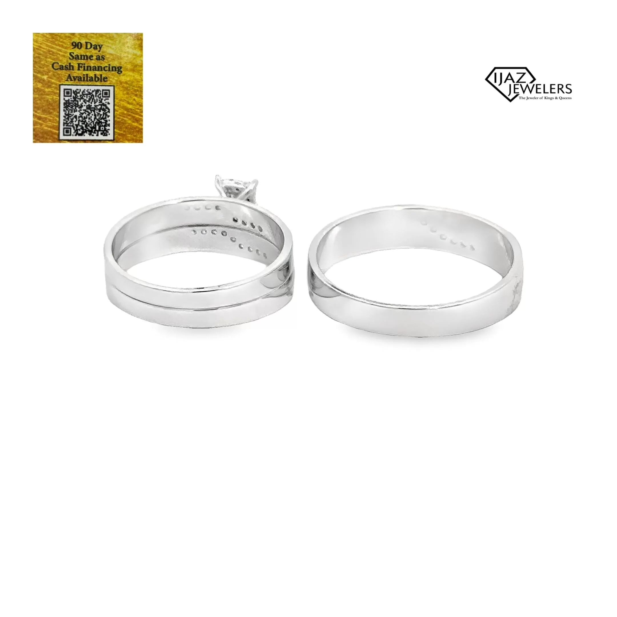 10K White Gold 0.60 CTW Diamond Wedding Trio Set