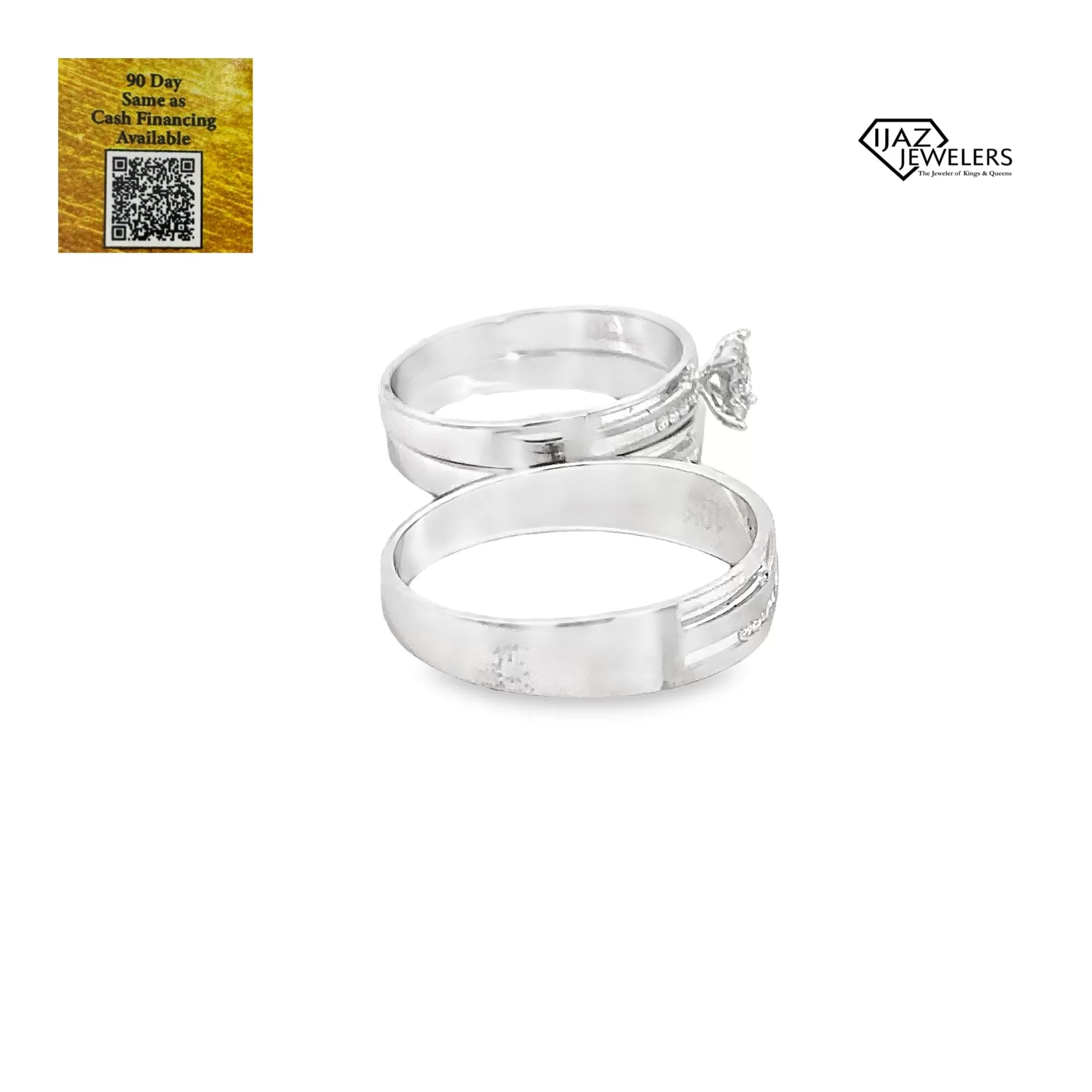 10K White Gold 0.60 CTW Diamond Wedding Trio Set