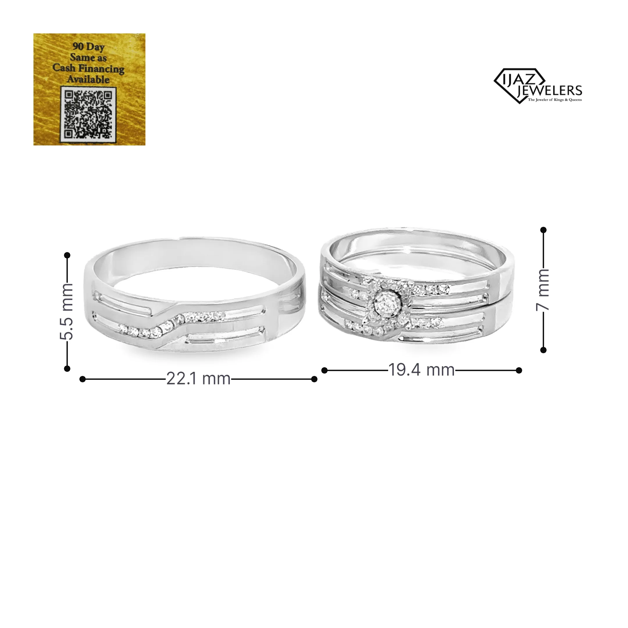 10K White Gold 0.60 CTW Diamond Wedding Trio Set