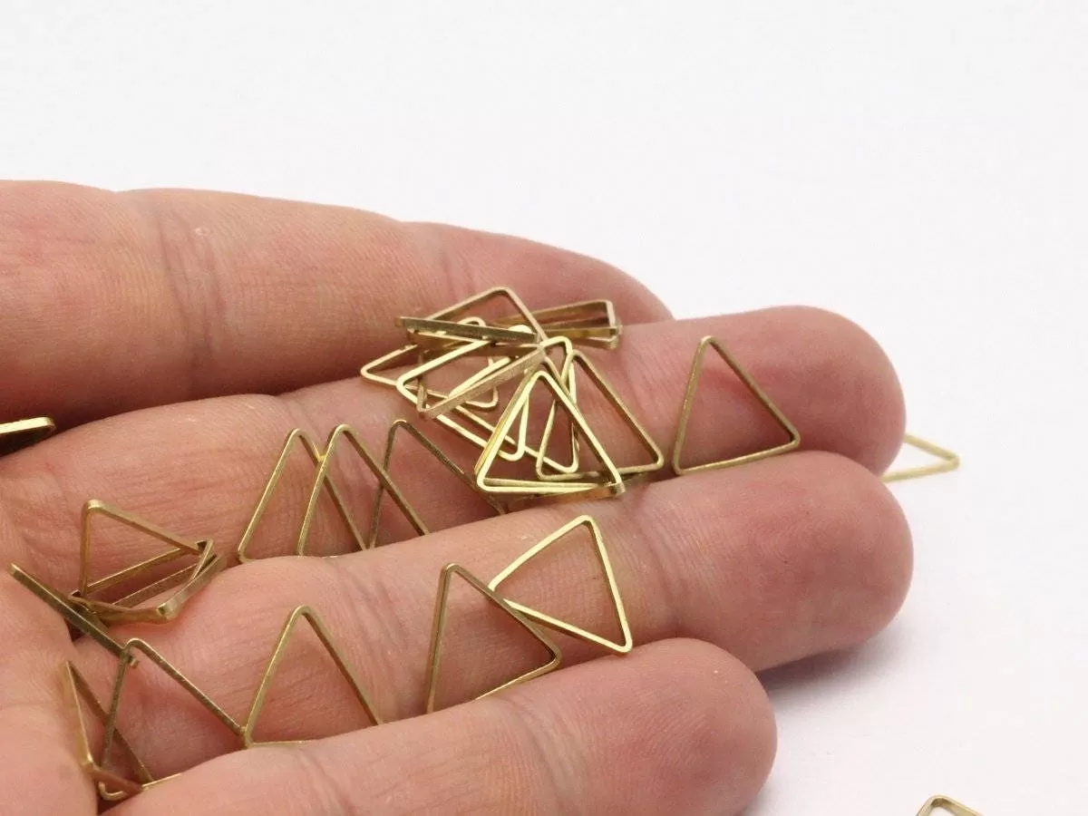 11mm Brass Triangles, 100 Raw Brass Triangles (11x11x11mm) Bs-1164