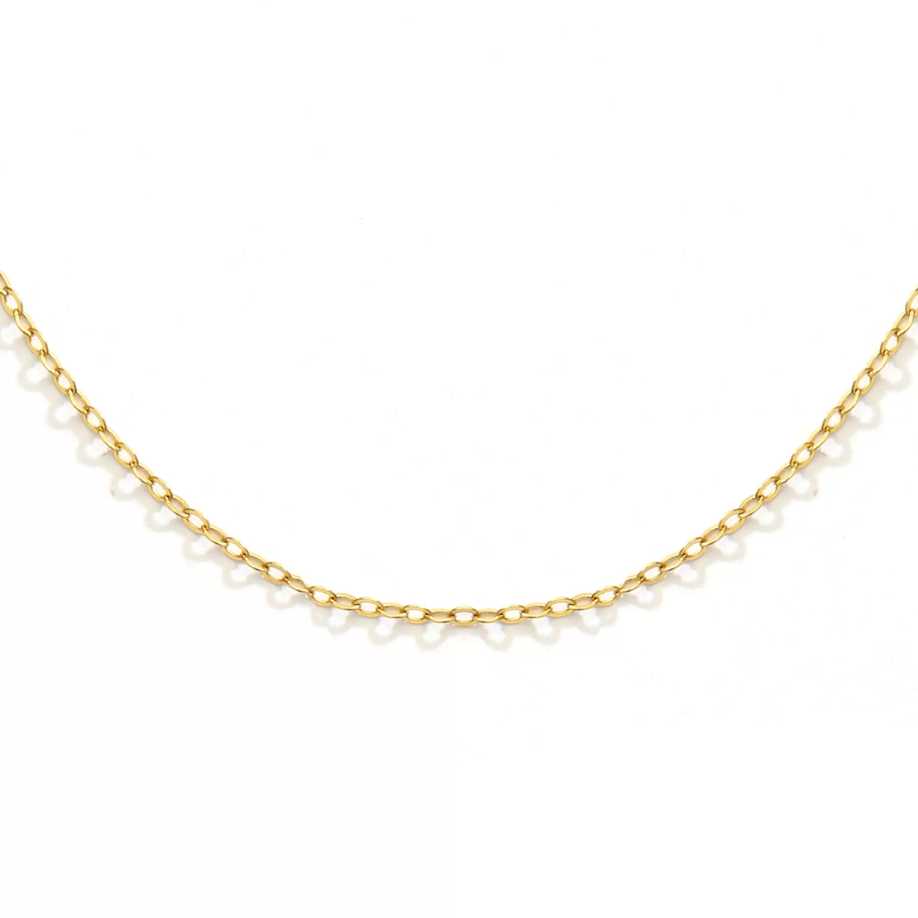 1.3MM FLAT CABLE CHAIN 20 NECKLACE - 3 Colors