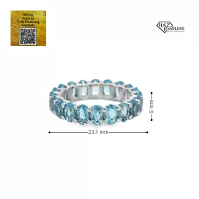 14K White Gold Blue Topaz Infinity Band