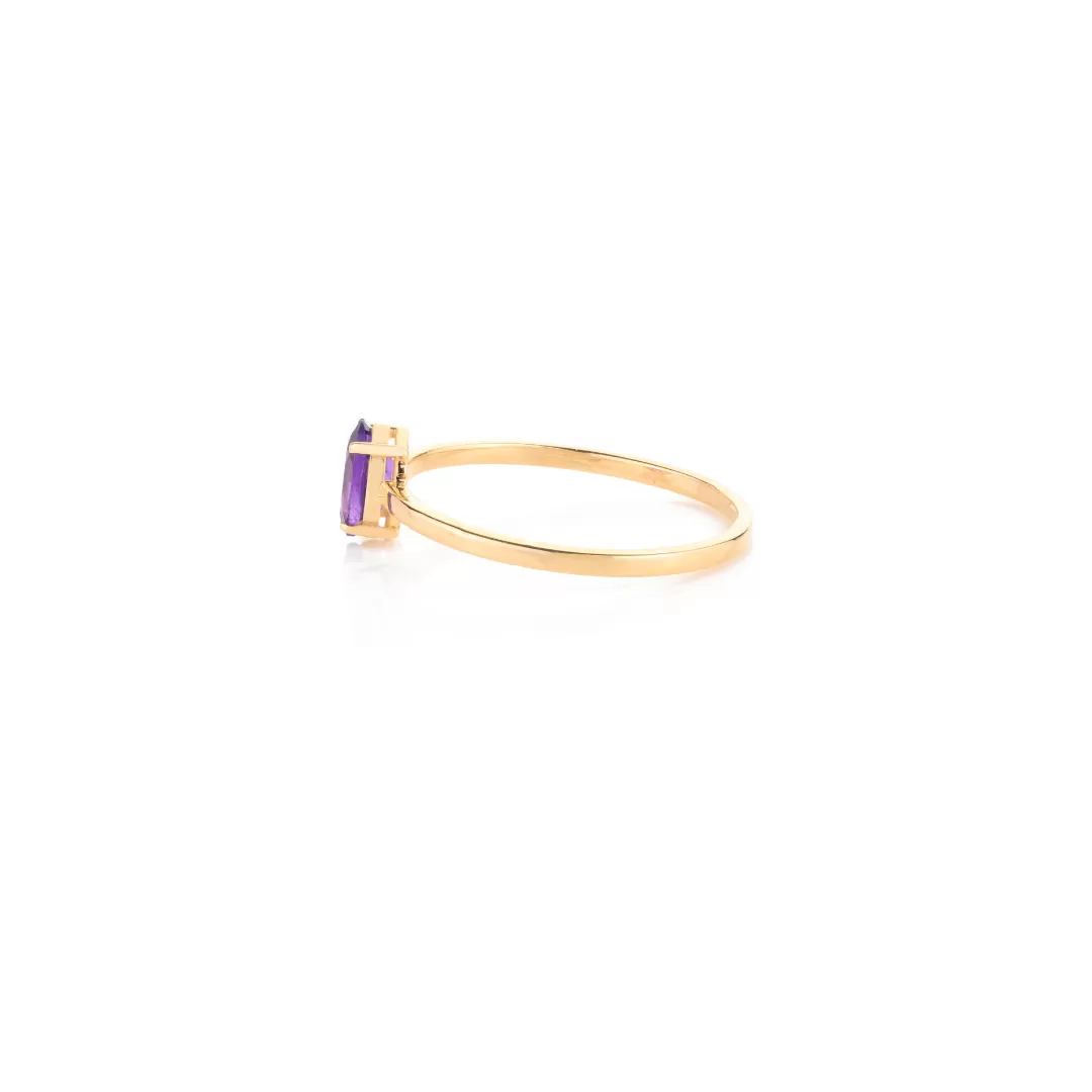 18K Gold Amethyst Rings