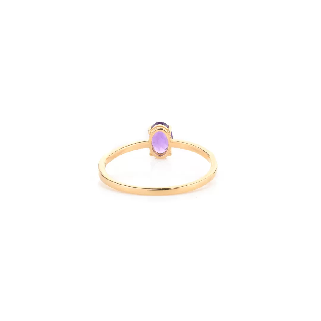 18K Gold Amethyst Rings