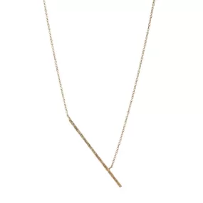 18K Gold Asymmetrical Textured Rain Stick Necklace