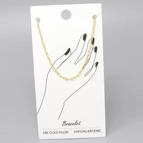 18K Gold Filled Delicate Paperclip Chain Bracelet