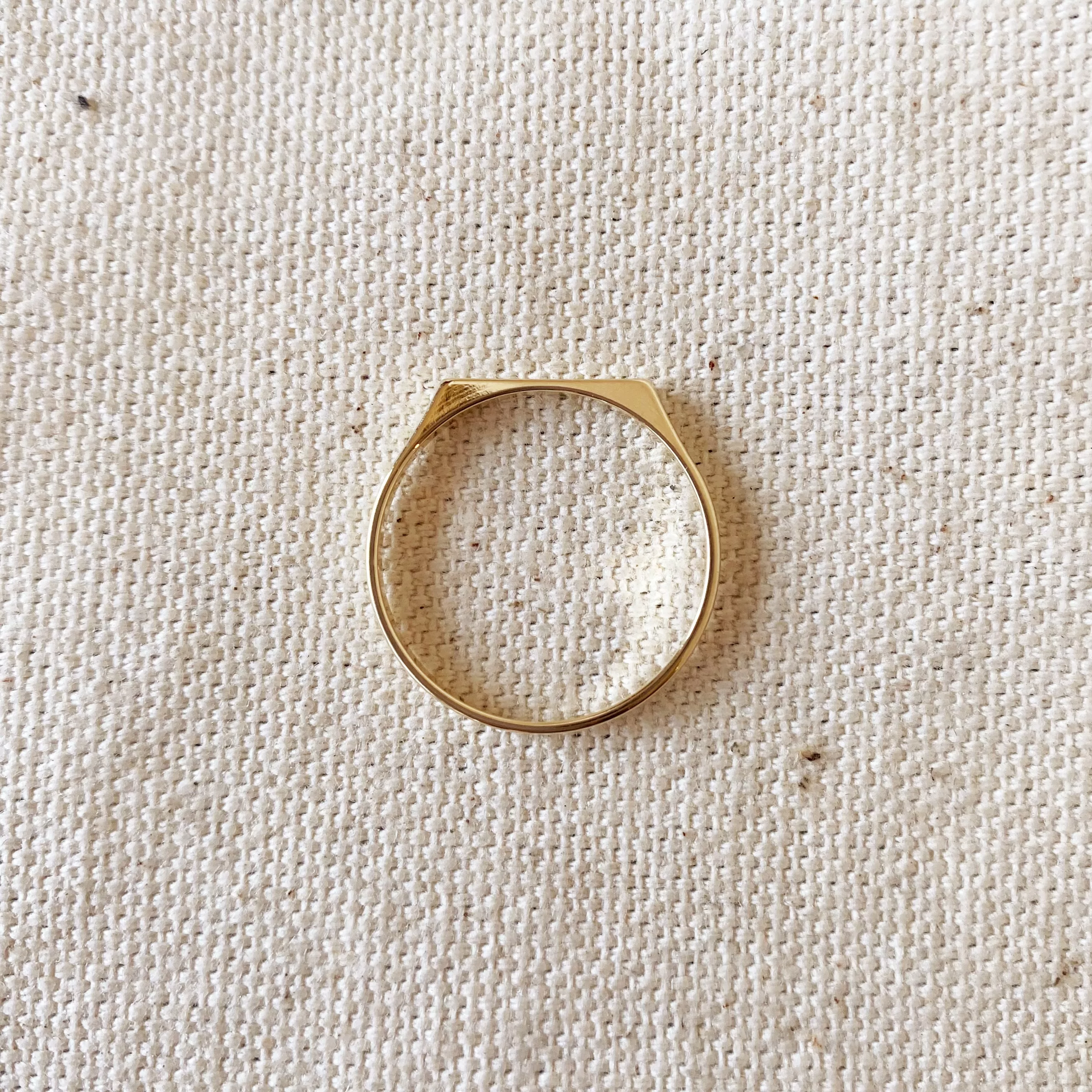 18k Gold Filled Flat Top Ring