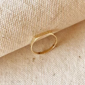 18k Gold Filled Flat Top Ring