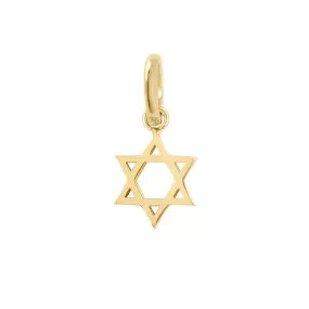 18K Gold Star of David Charm