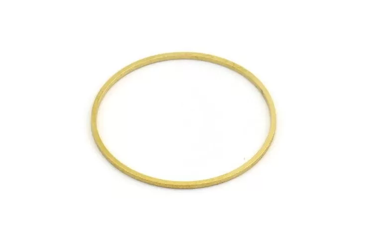 35mm Circle Connectors - 24 Raw Brass Circle Connectors (35x1x1mm) Bs 1087