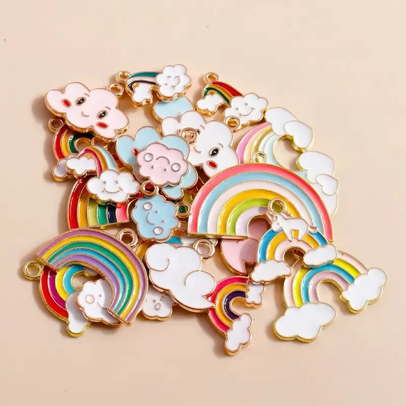 40 Pcs Enamel Cute Rainbow Cloud Charms Pendants  X 2753149