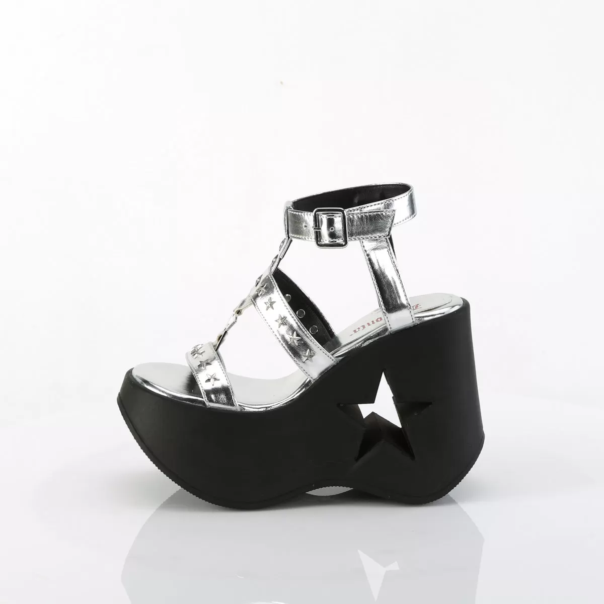 5 Inch Platform DYNAMITE-12 Silver Metallic