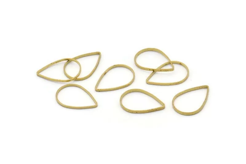 50 Raw Brass Drop  Connectors (15x11mm)  Bs 1170