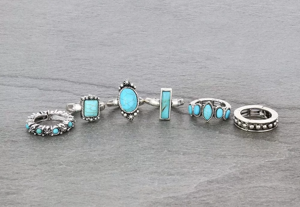 6 pc Western RING SET