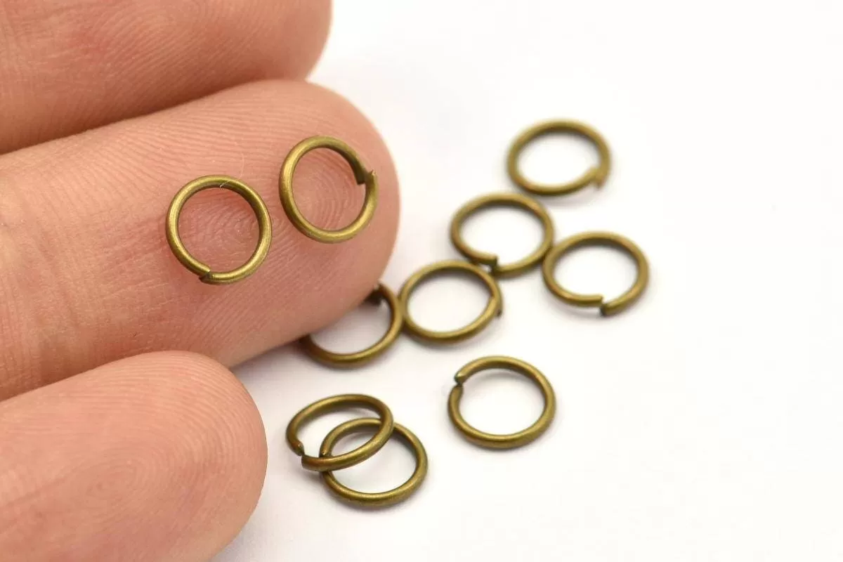 6mm Jump Ring - 100 Antique Brass Round Jump Ring Connectors Findings (6x0.90mm) R-03 A0328