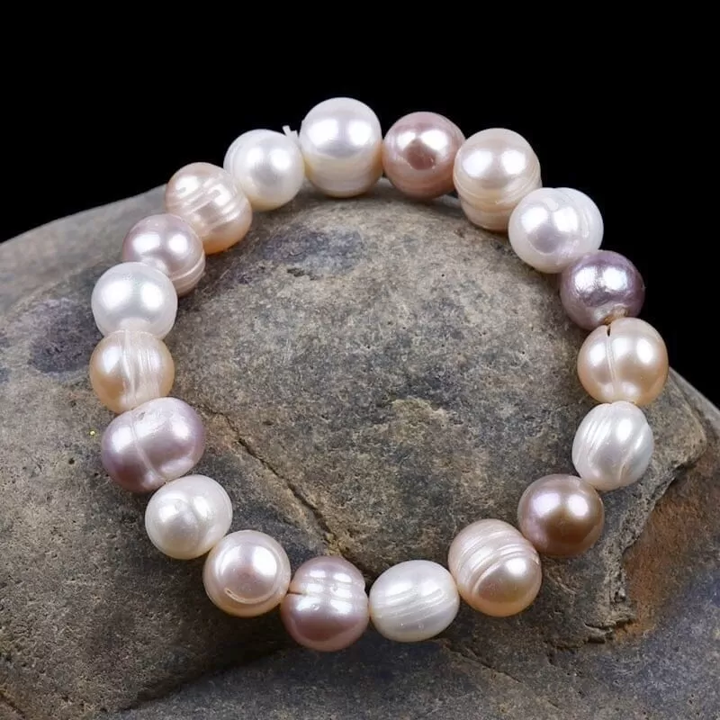 8mm Tricolor Natural Freshwater Pearl Bracelet