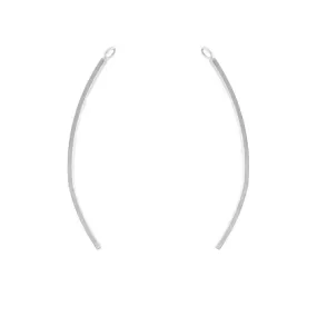 .925 Sterling Silver 1.5 Inch Curved Finding (1 Set)