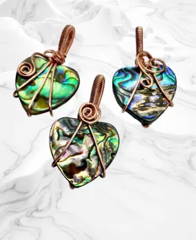 Abalone Shell Heart Shaped Pendants