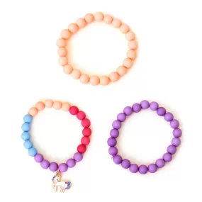 Accessorize London Girl's Multi Unicorn Bracelet Set Of Three