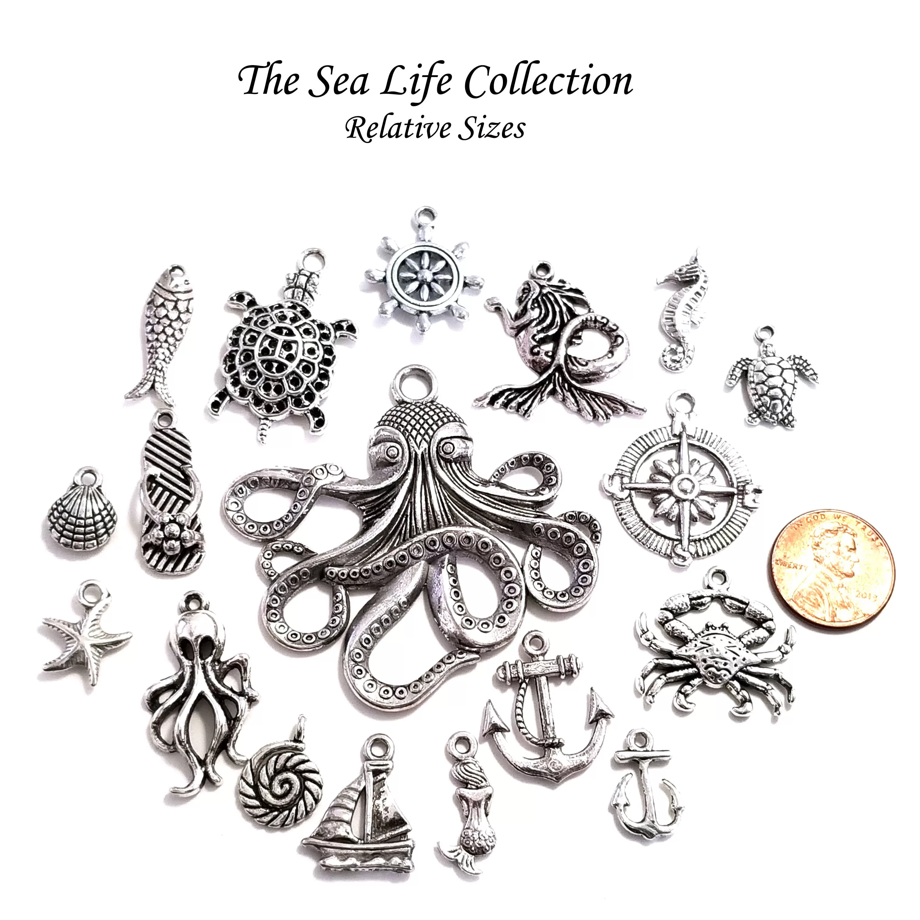 Anchor Charms, Double Sided Pendants, Antique Silver, Lead Free, Nickel Free, 23x21mm, Lot Size 10, #1114