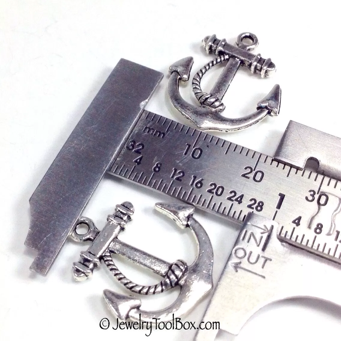 Anchor Charms, Double Sided Pendants, Antique Silver, Lead Free, Nickel Free, 23x21mm, Lot Size 10, #1114