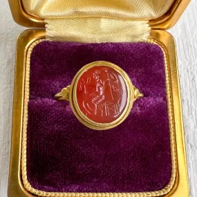 Antique Carnelian Intaglio Ring