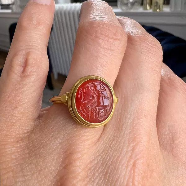 Antique Carnelian Intaglio Ring