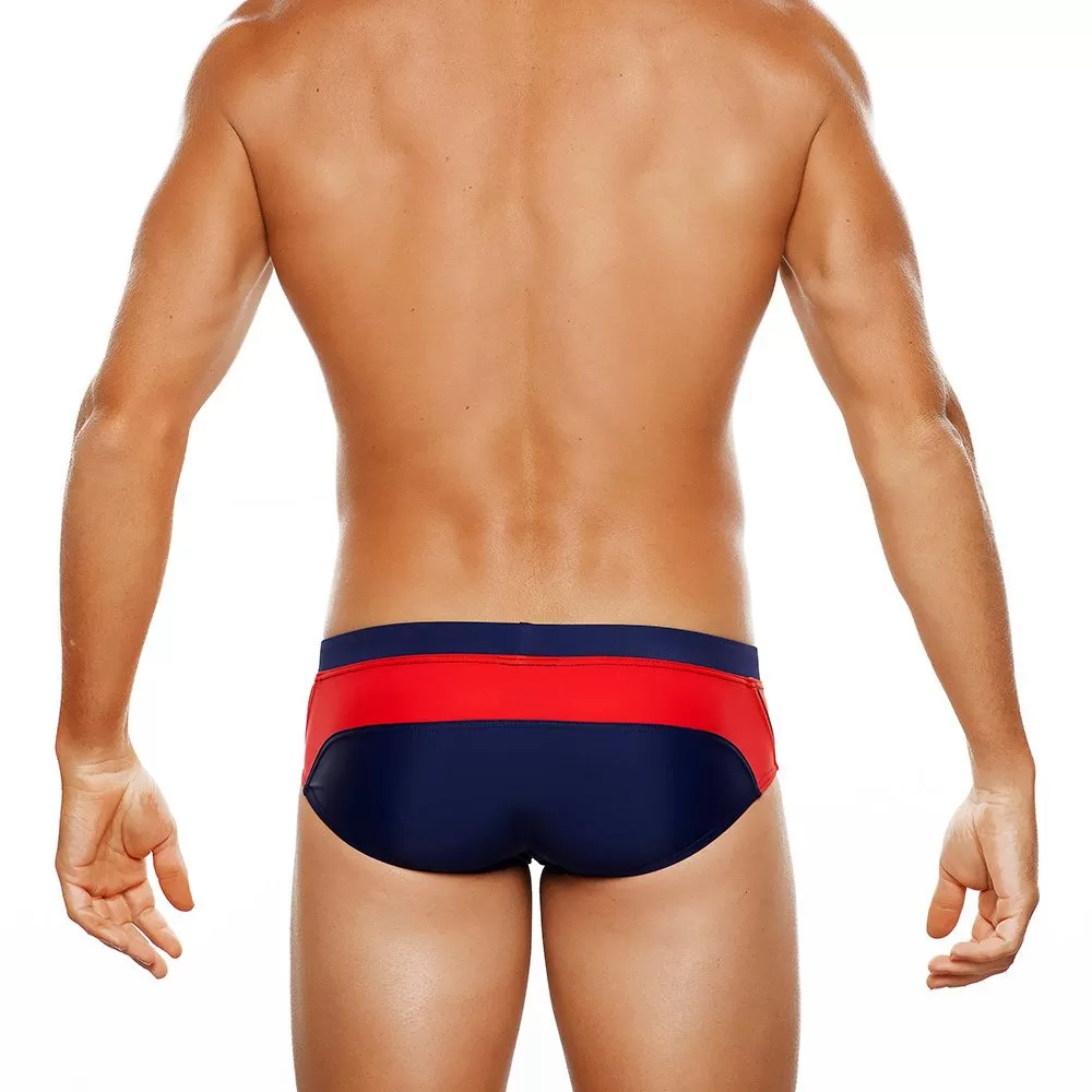 Barbados Lo Rise Swim Brief (Navy Red)