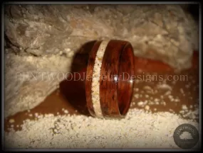 Bentwood Ring - Rosewood with Hawaiian Beach Sand Inlay