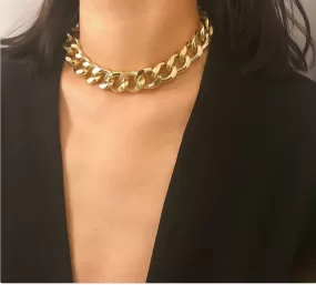 Big Chunky Chain Choker Golden & Silver