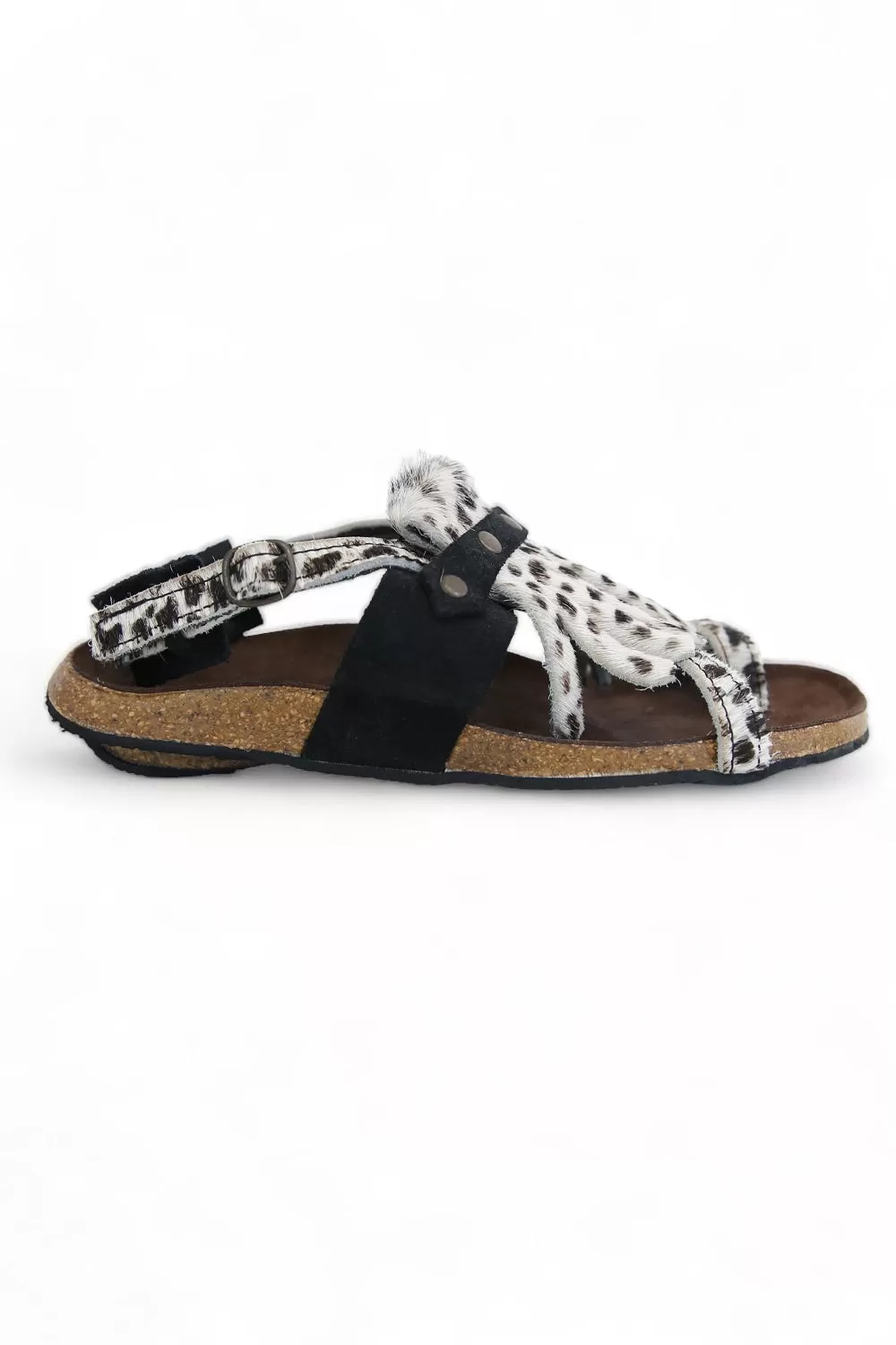 BOSABO PONY HAIR LEOPARD SANDAL