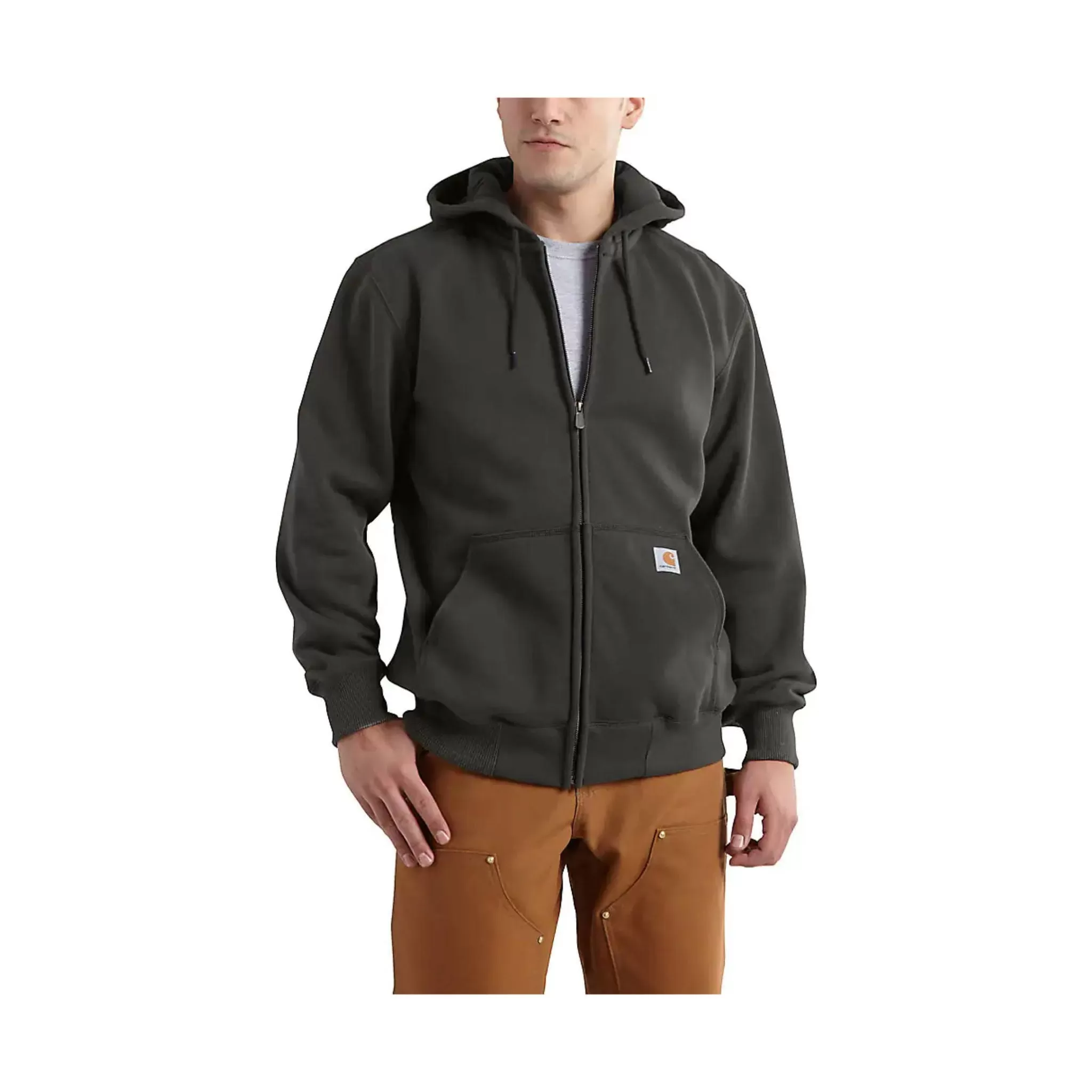 Carhartt Men's Rain Defender Loose Fit Heavyweight Full Zip Sweatshirt - Peat