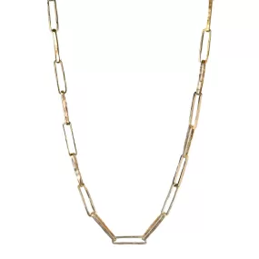 Cary York Gold Rectangular Link Necklace