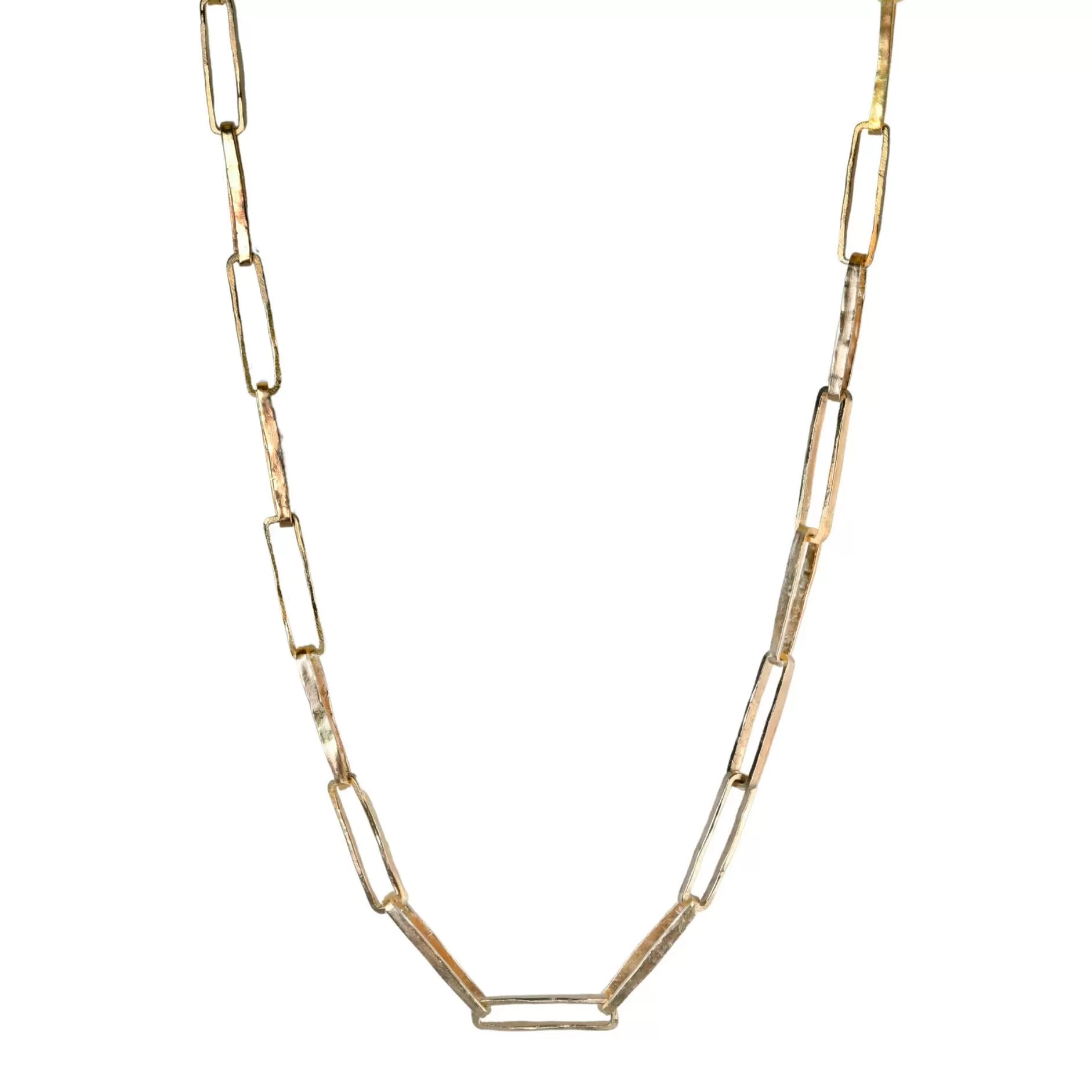 Cary York Gold Rectangular Link Necklace