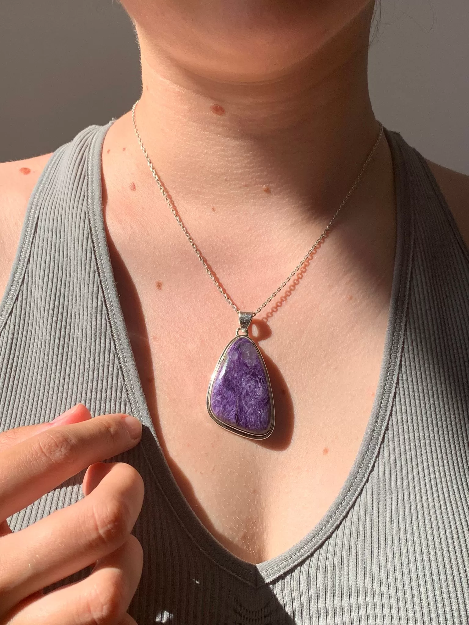 Charoite Brea Pendant - Freeform