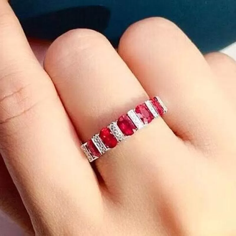 Classic Oval Ruby Silver Ring