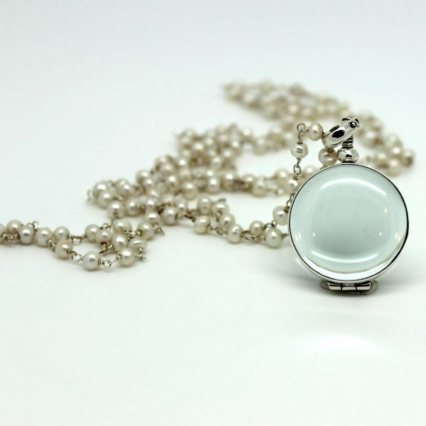 Clear Glass Locket Necklaces