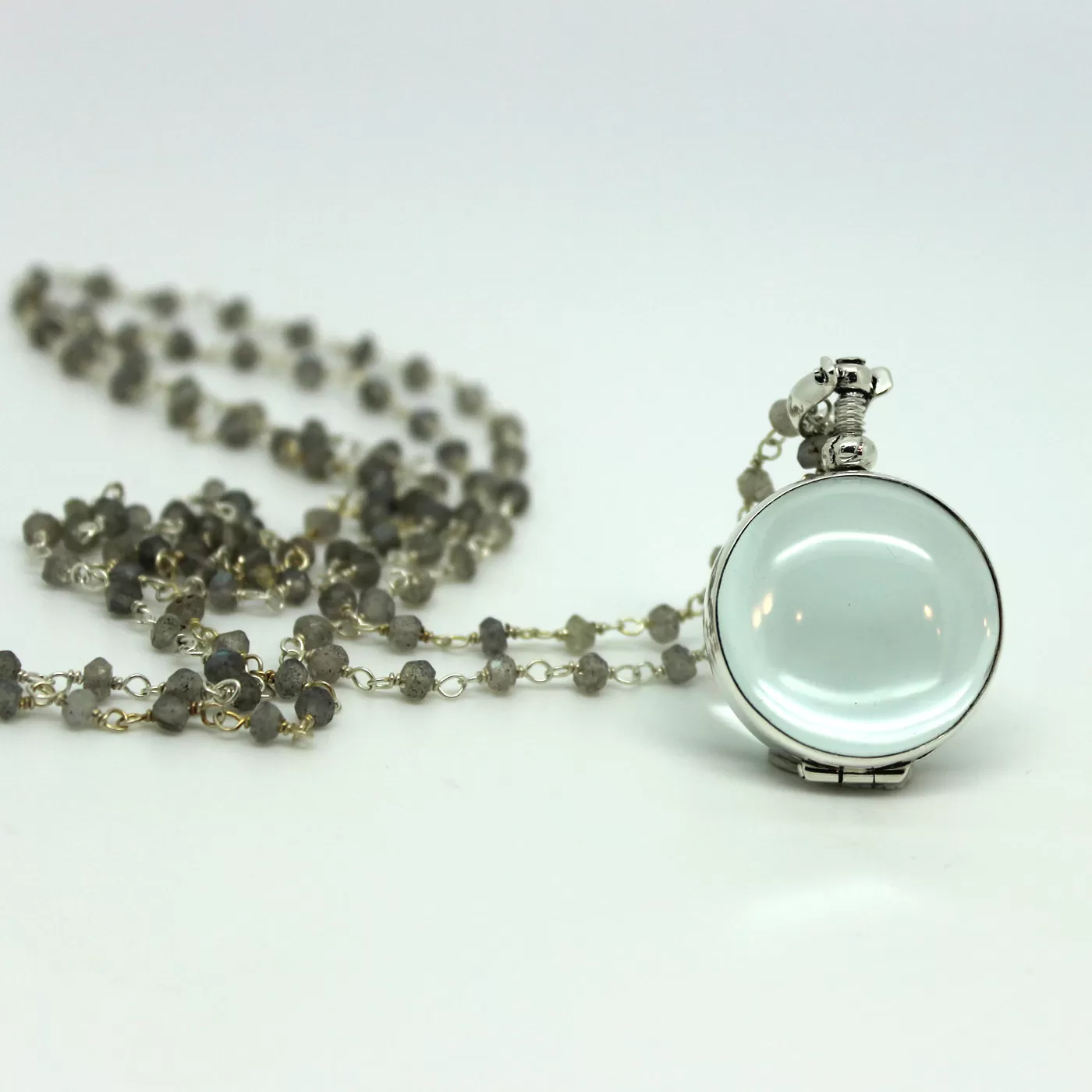 Clear Glass Locket Necklaces