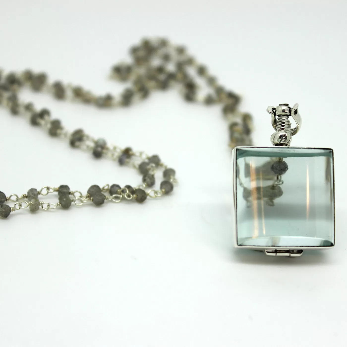 Clear Glass Locket Necklaces